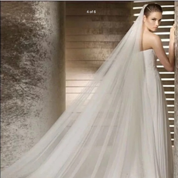 NEW 2 layer cathedral length veil with comb main image 8